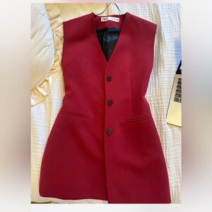 Zara Crimson Sleeveless Vest